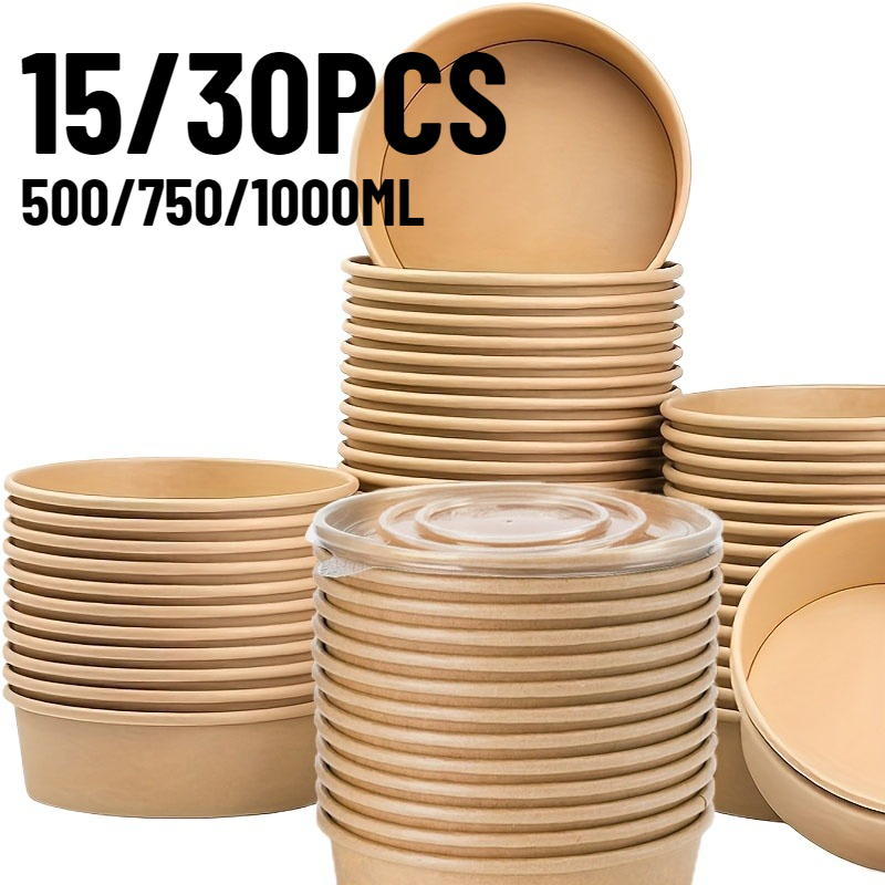 15/30PCS Kraft Paper Bowls Dis - огляд і ціна Meal Prep Bowl