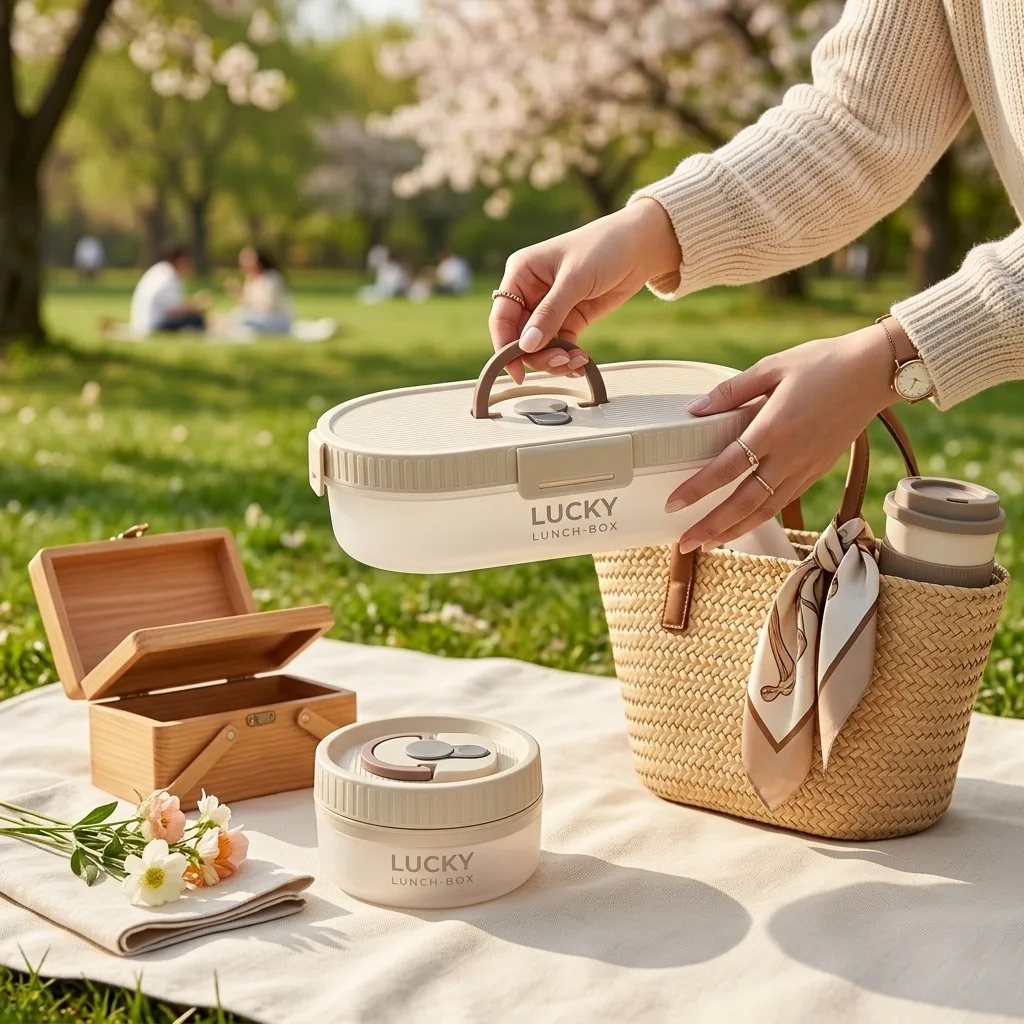 Portable Bento Lunch Box Set L - огляд і ціна Meal Prep Or Prep Meal