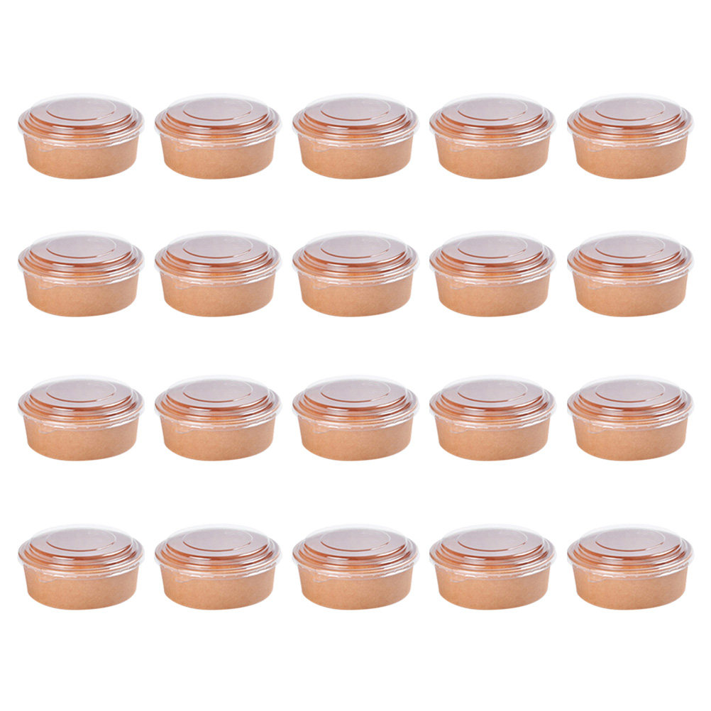 20pcs Kraft Paper with Lid Dis - огляд і ціна Meal Prep Bowl