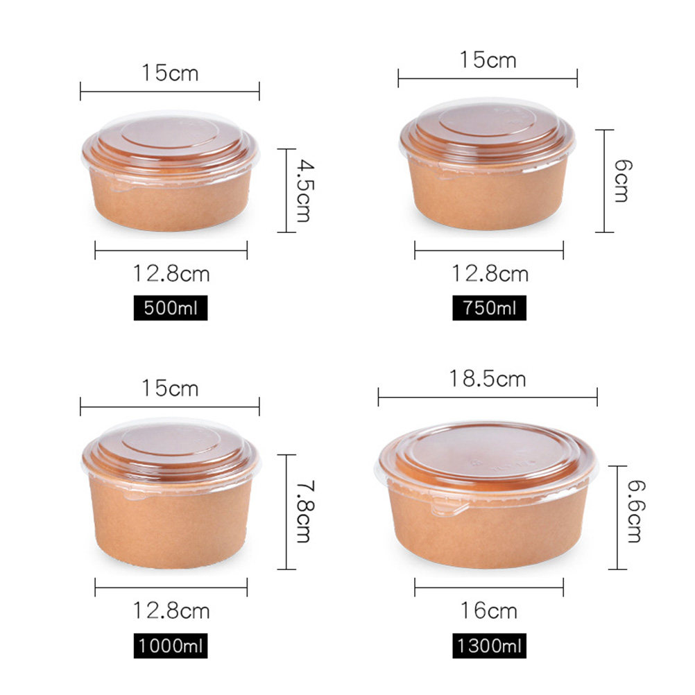 20pcs Kraft Paper with Lid Dis - огляд і ціна Meal Prep Bowl